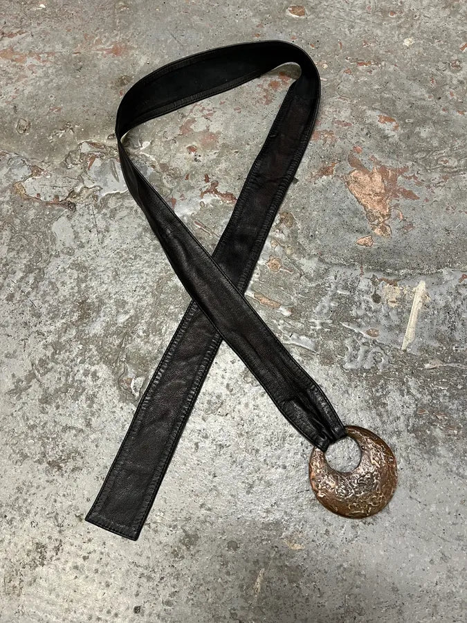 Yves Saint Laurent Black Leather Premium Buckle Belt OdEGtgo 4