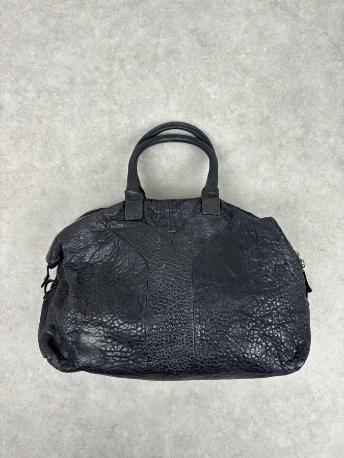 2000s Yves Saint Laurent Easy Grain Black Leather Handle Bag yXIBwWO 8