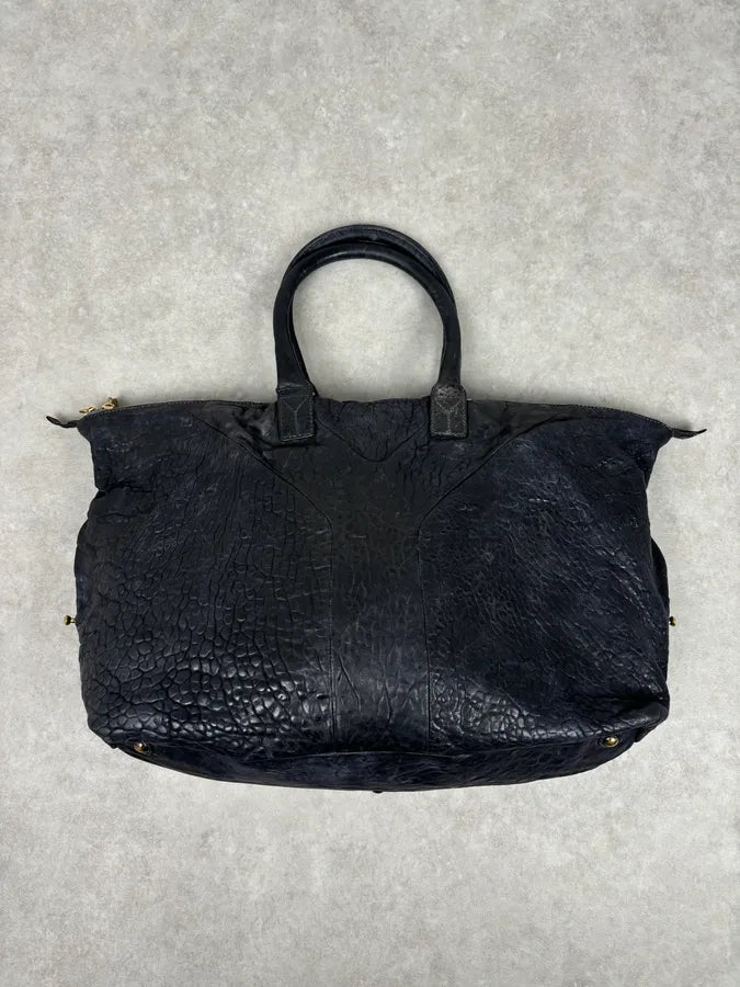 2000s Yves Saint Laurent Easy Grain Black Leather Handle Bag yXIBwWO 7