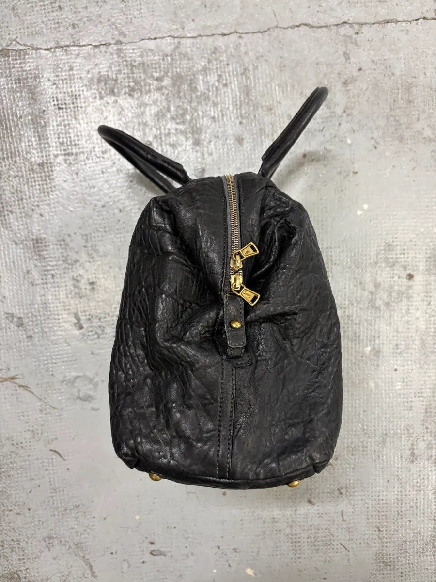 AW2008 Yves Saint Laurent Easy Black Grained Leather Handle Bag LwasJvU 6