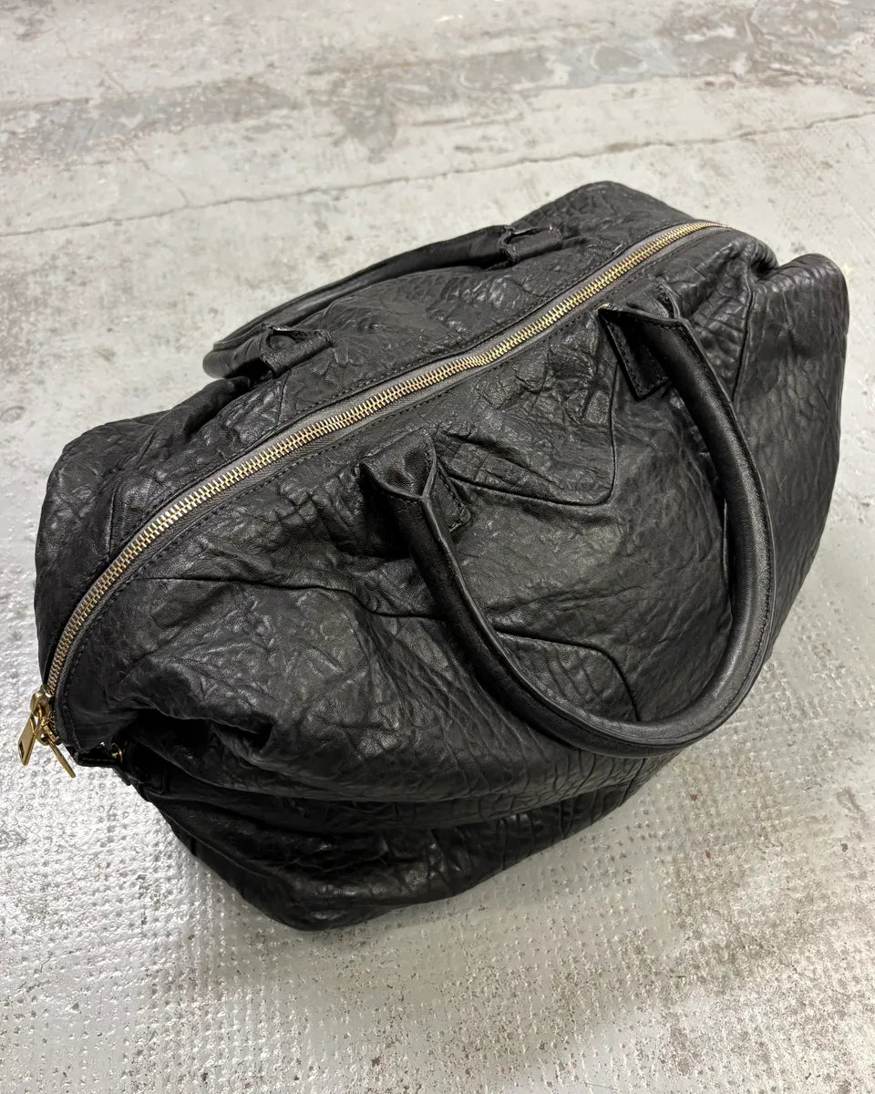 AW2008 Yves Saint Laurent Easy Black Grained Leather Handle Bag LwasJvU 3