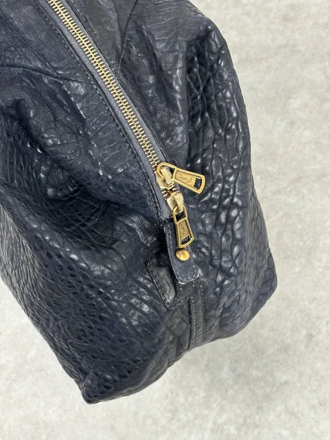 2000s Yves Saint Laurent Easy Grain Black Leather Handle Bag yXIBwWO 13