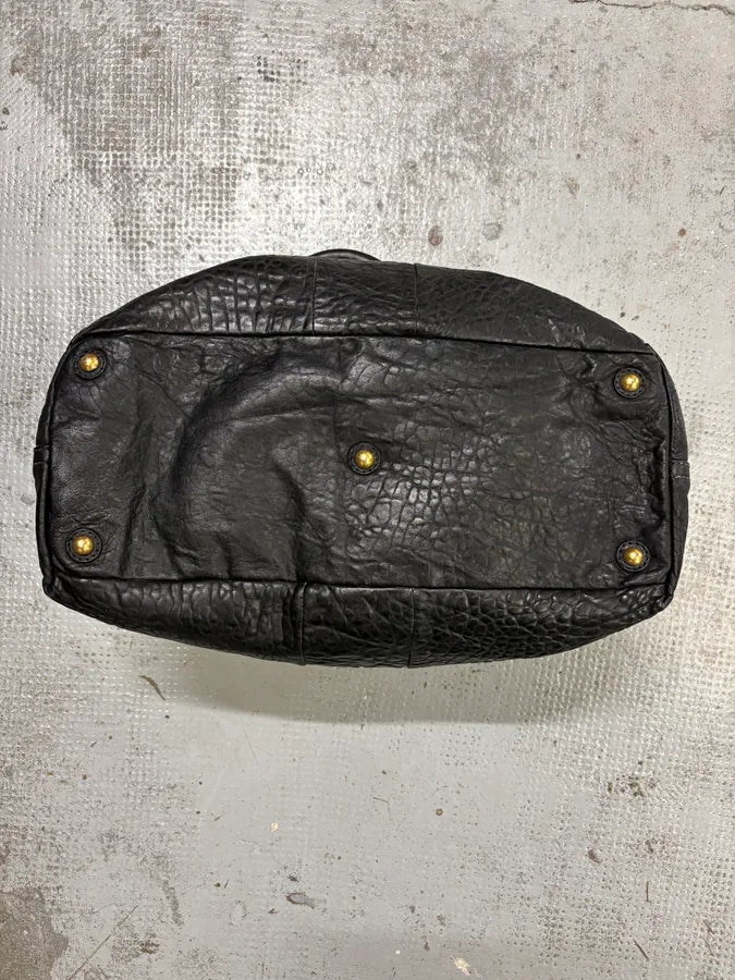 AW2008 Yves Saint Laurent Easy Black Grained Leather Handle Bag LwasJvU 7