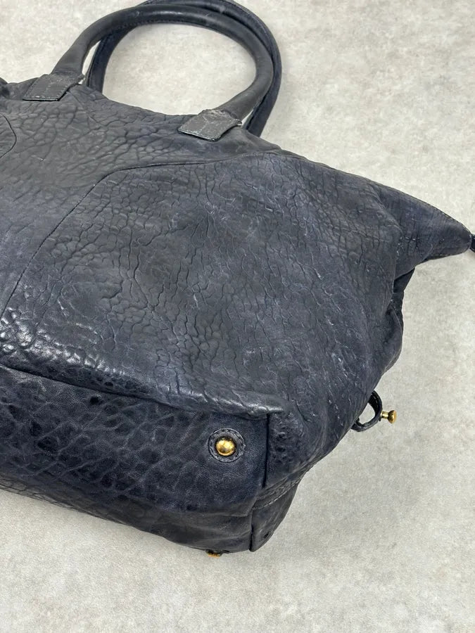 2000s Yves Saint Laurent Easy Grain Black Leather Handle Bag yXIBwWO 5