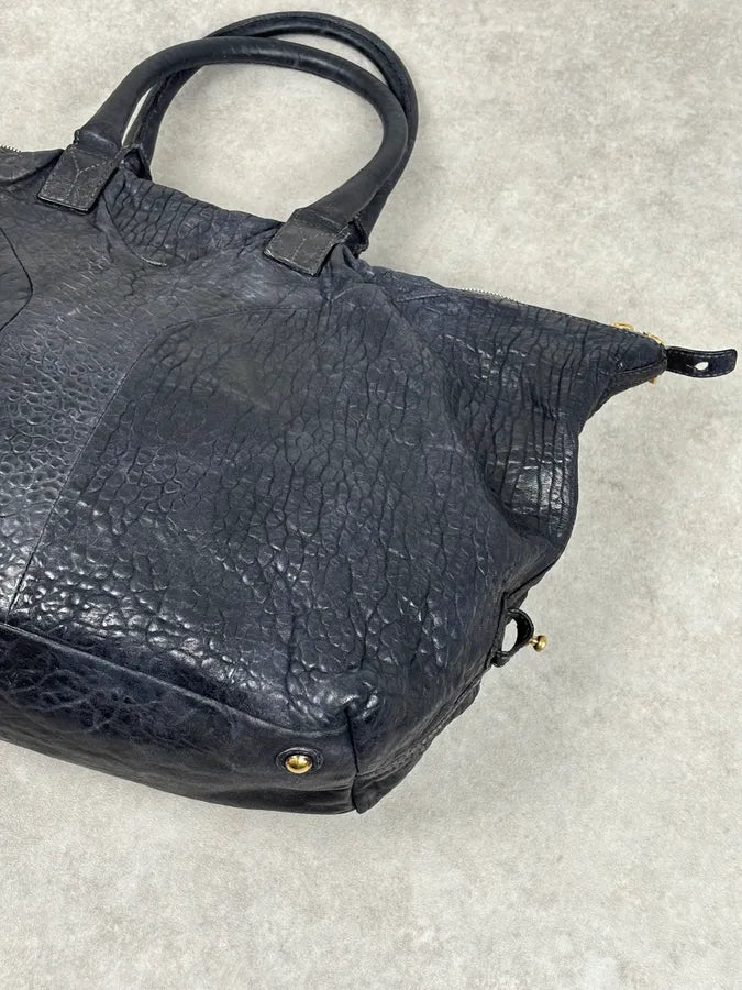 2000s Yves Saint Laurent Easy Grain Black Leather Handle Bag yXIBwWO 12