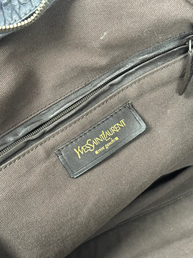 2000s Yves Saint Laurent Easy Grain Black Leather Handle Bag yXIBwWO 16