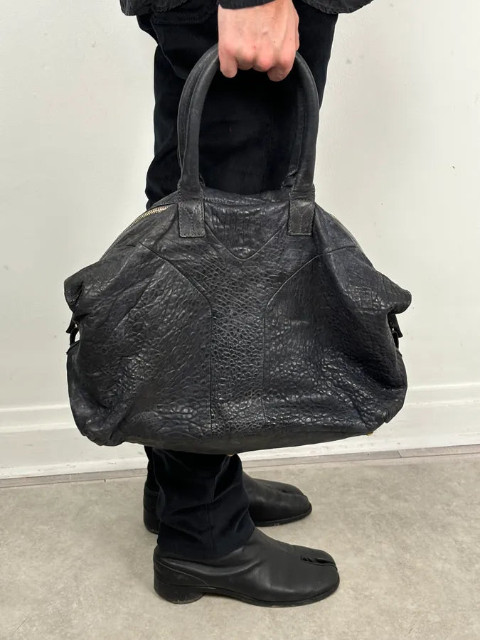 2000s Yves Saint Laurent Easy Grain Black Leather Handle Bag yXIBwWO 2