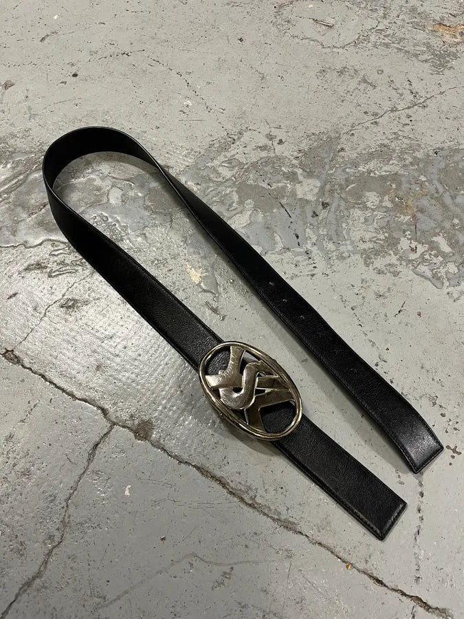 Yves Saint Laurent Black Leather Signature Belt aUQSImt 2