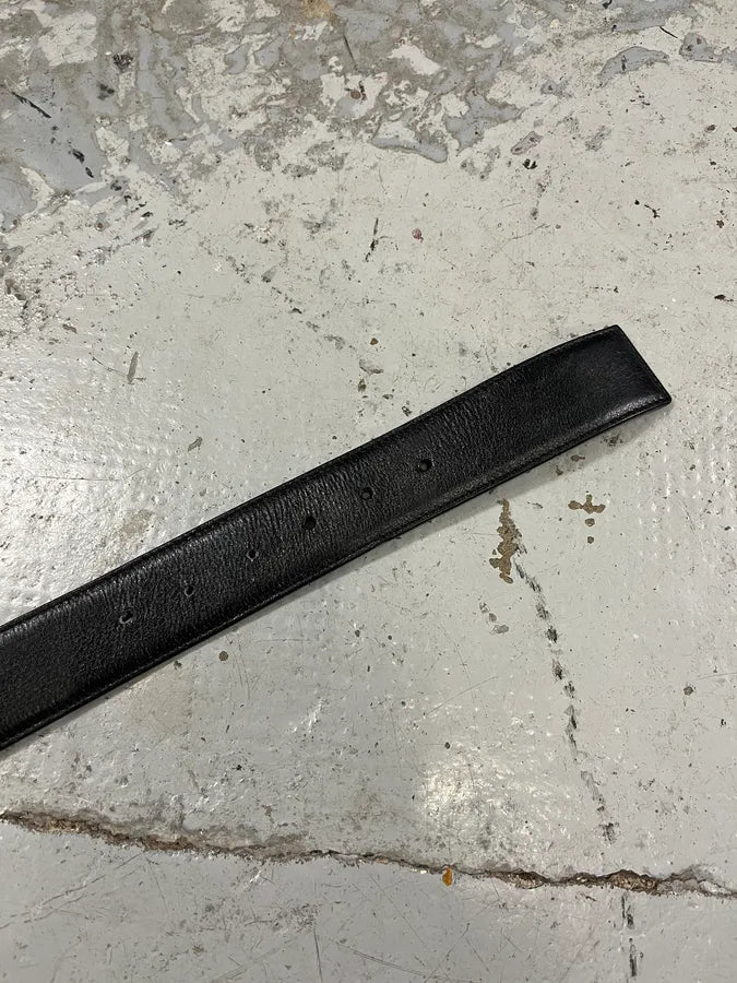 Yves Saint Laurent Black Leather Signature Belt aUQSImt 5