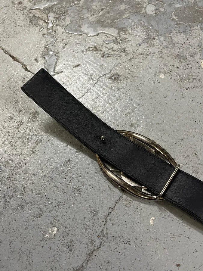Yves Saint Laurent Black Leather Signature Belt aUQSImt 6