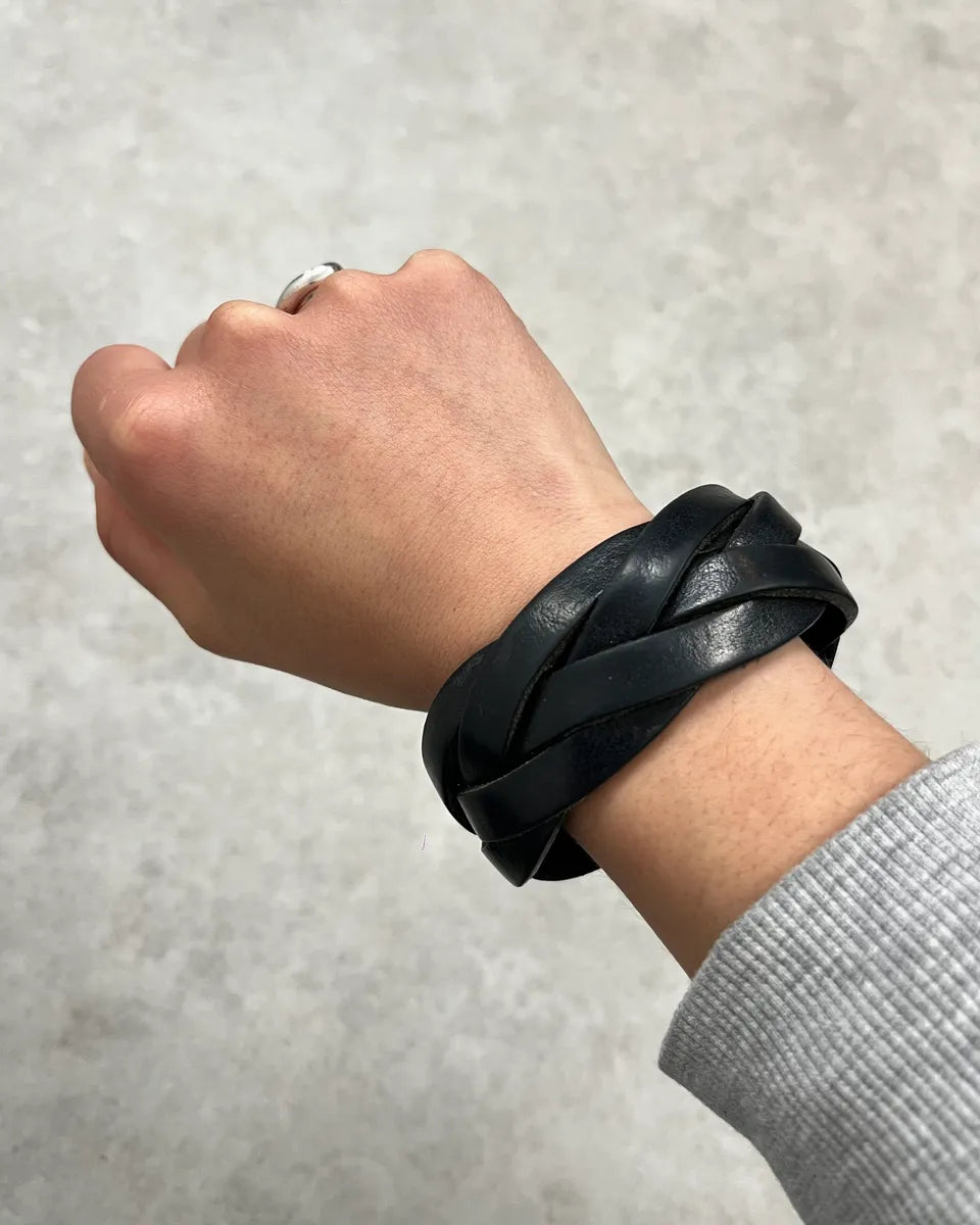 Yves Saint Laurent Black Leather Wrap Bracelet NdGvUZT 0