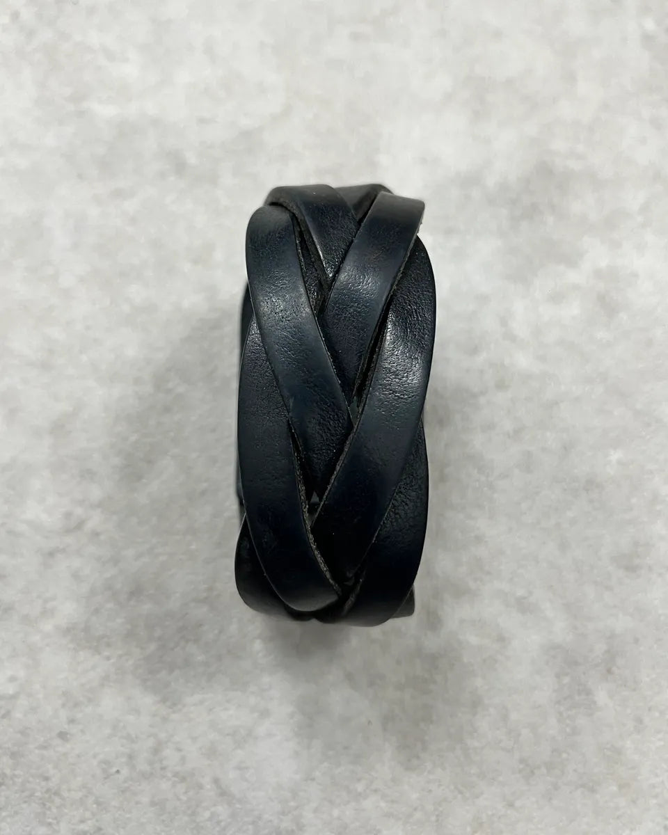 Yves Saint Laurent Black Leather Wrap Bracelet NdGvUZT 1