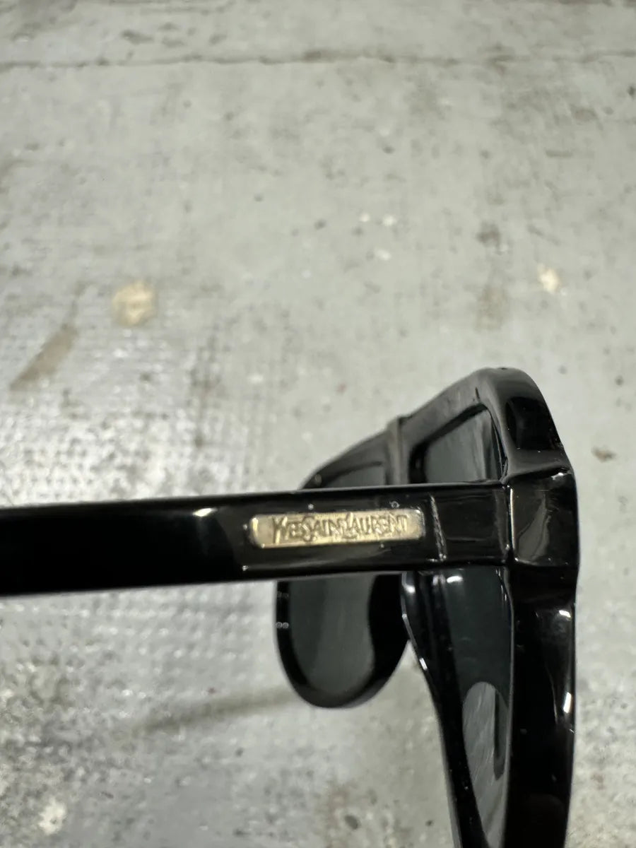 Yves Saint Laurent Black Mafia Aviator Sunglasses elvuahC 5