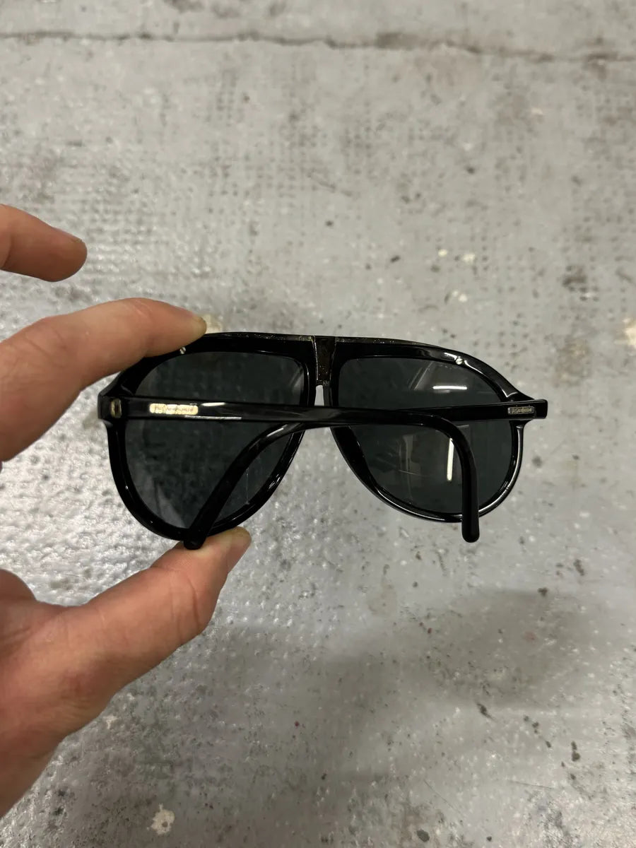 Yves Saint Laurent Black Mafia Aviator Sunglasses elvuahC 7