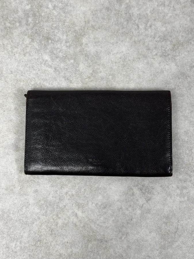 Yves Saint Laurent Black Mombasa Leather Wallet XGjvnKw 2