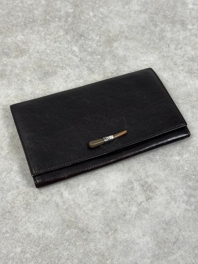 Yves Saint Laurent Black Mombasa Leather Wallet XGjvnKw 3