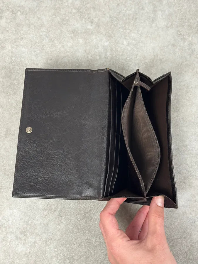 Yves Saint Laurent Black Mombasa Leather Wallet XGjvnKw 8