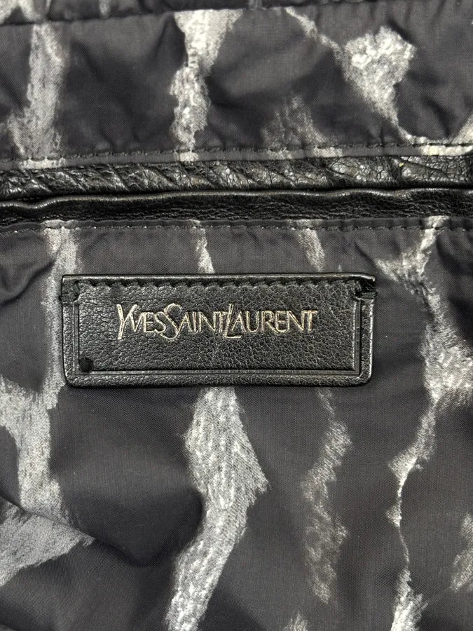 Yves Saint Laurent Black Nylon Leopard Print Tote Bag rTzyVOC 20