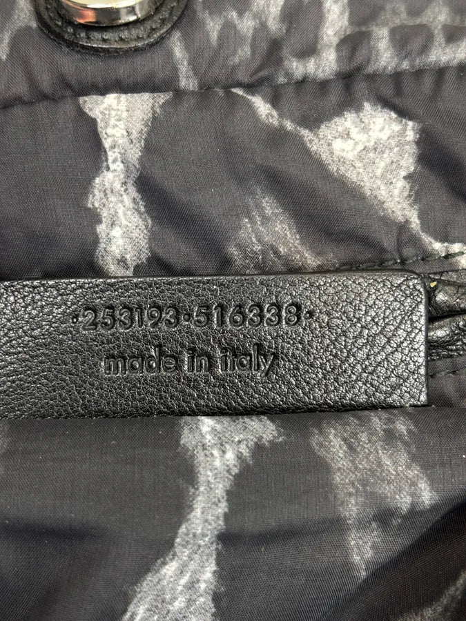 Yves Saint Laurent Black Nylon Leopard Print Tote Bag rTzyVOC 19