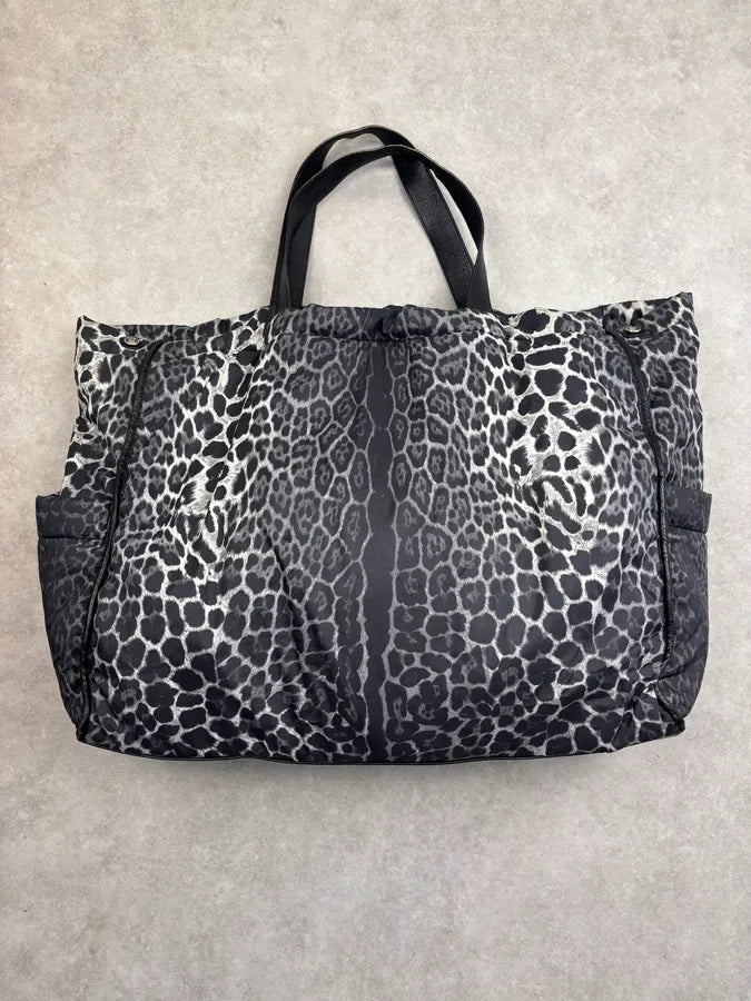 Yves Saint Laurent Black Nylon Leopard Print Tote Bag rTzyVOC 13