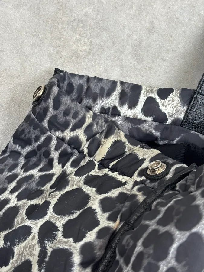 Yves Saint Laurent Black Nylon Leopard Print Tote Bag rTzyVOC 14