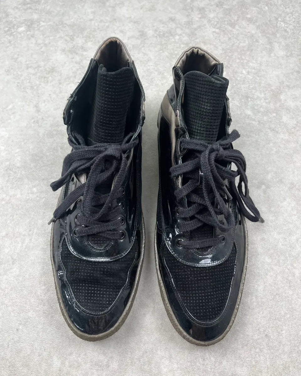 Yves Saint Laurent Black Patent High Sneakers RrymHQY 6