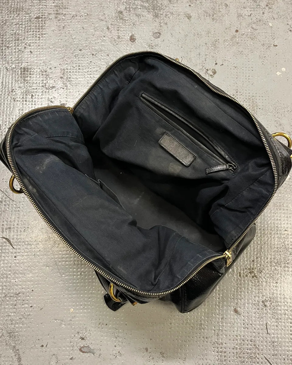 Yves Saint Laurent Black Patent Leather Handle Bag LkdEZnC 10