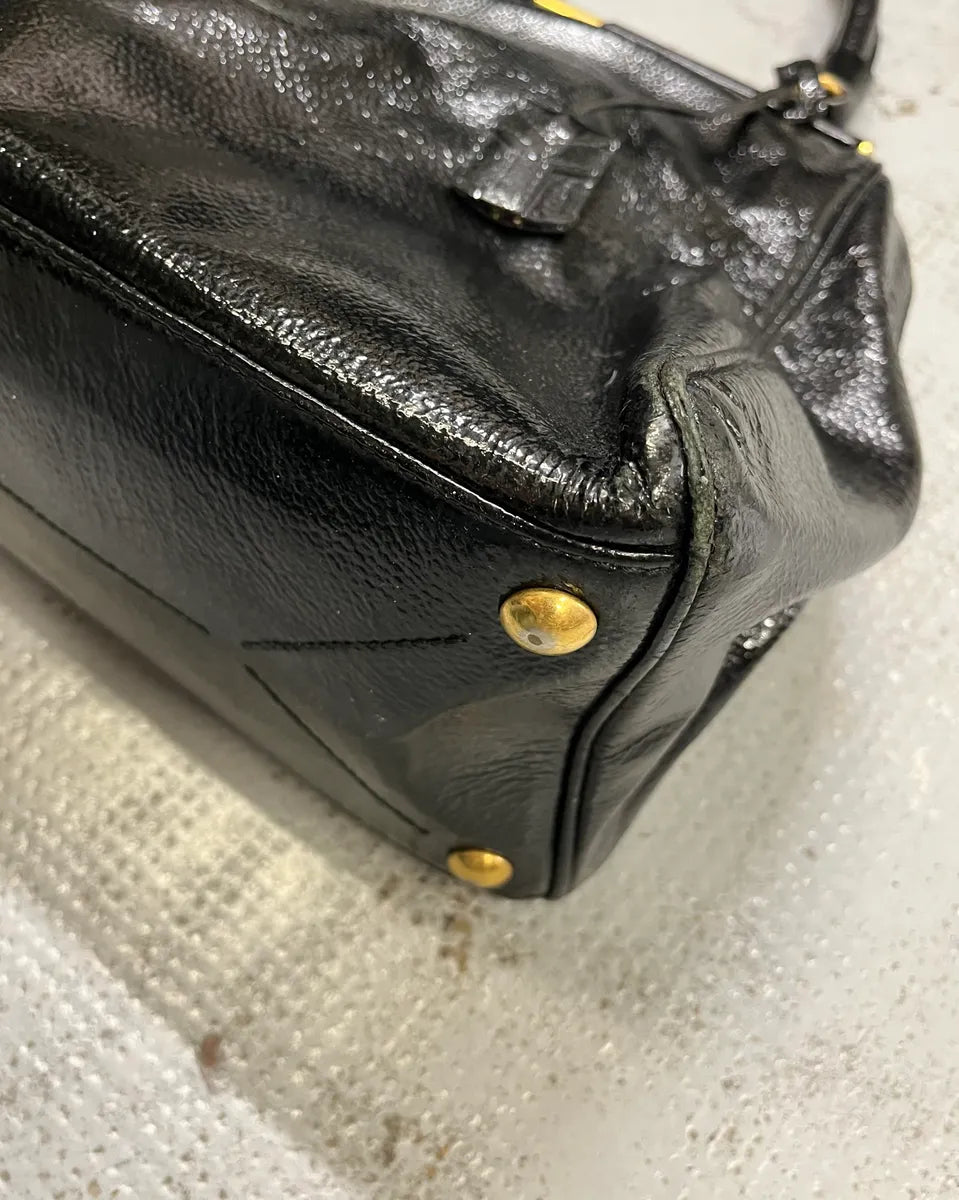 Yves Saint Laurent Black Patent Leather Handle Bag LkdEZnC 6