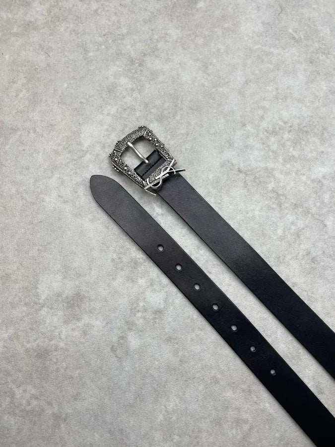 Yves Saint Laurent Black Pearls Ornate Belt teFncqV 2