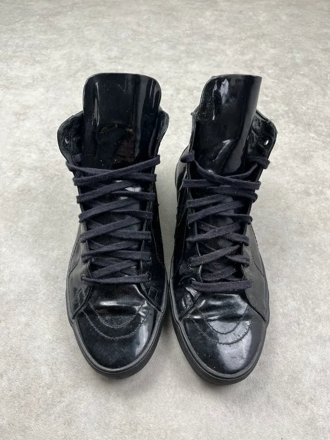 2000s Yves Saint Laurent Black Leather High Sneakers NCeTQbi 1