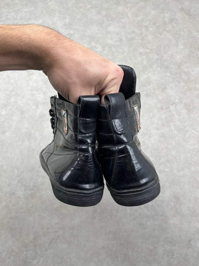 2000s Yves Saint Laurent Black Leather High Sneakers NCeTQbi 5