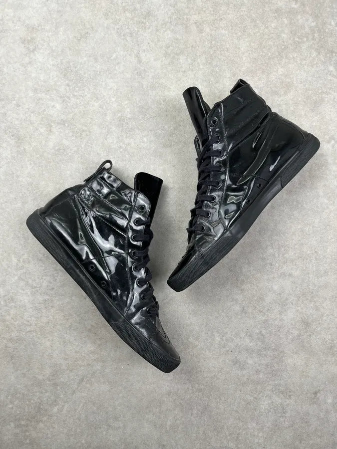 2000s Yves Saint Laurent Black Leather High Sneakers NCeTQbi 4