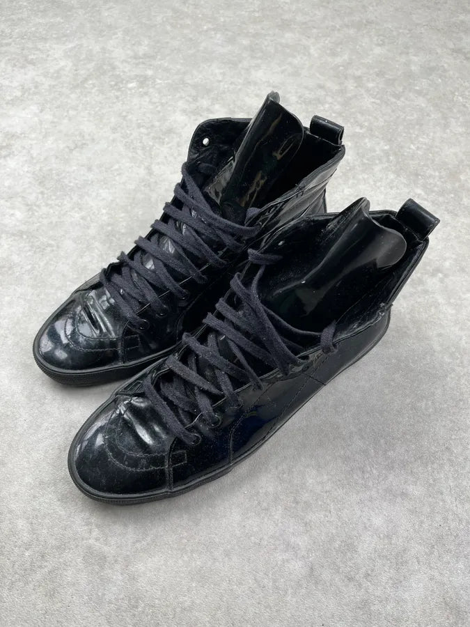 2000s Yves Saint Laurent Black Leather High Sneakers NCeTQbi 2