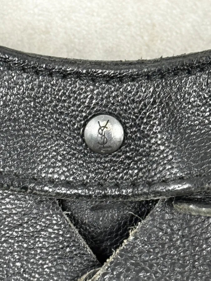 2000s Yves Saint Laurent Black Studded Mombasa Shoulder Bag By Tom Ford YyvRRFv 13