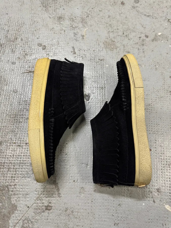 Yves Saint Laurent Black Suede Fringe Sneakers mFMIqQl 1
