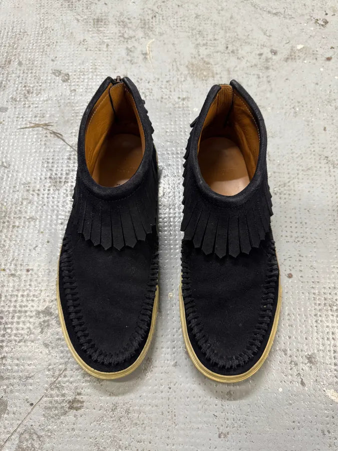 Yves Saint Laurent Black Suede Fringe Sneakers mFMIqQl 2