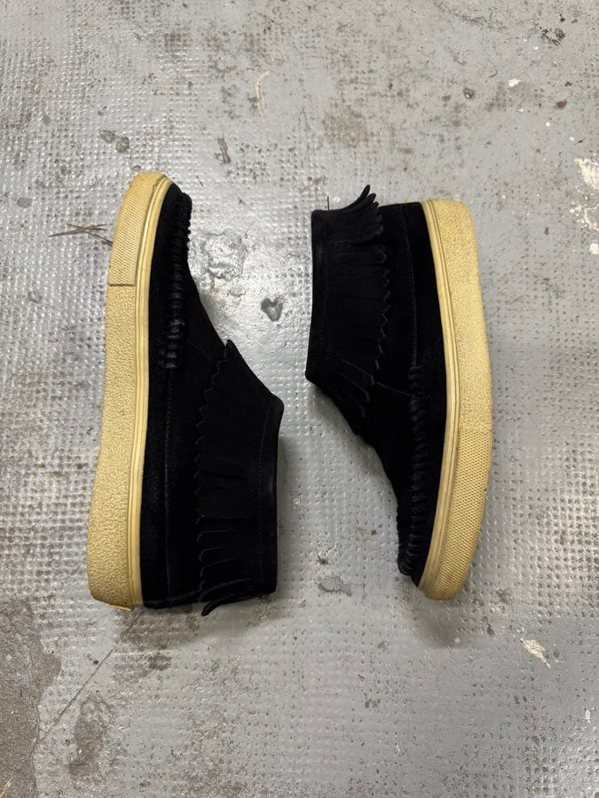 Yves Saint Laurent Black Suede Fringe Sneakers mFMIqQl 6