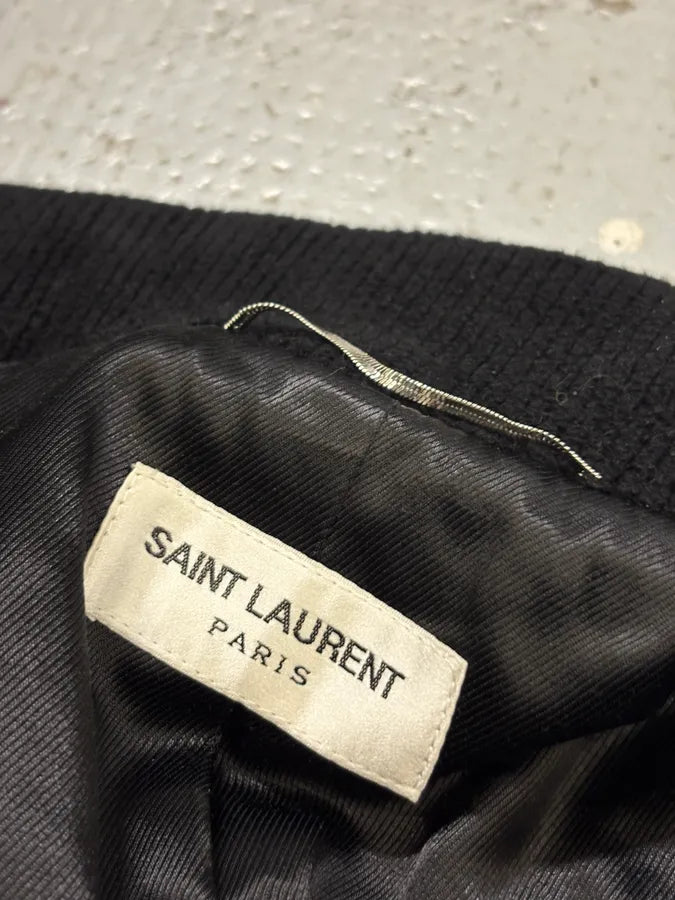AW2018 Saint Laurent Black Velvet Quilted Bomber Jacket pMdLbuq 8