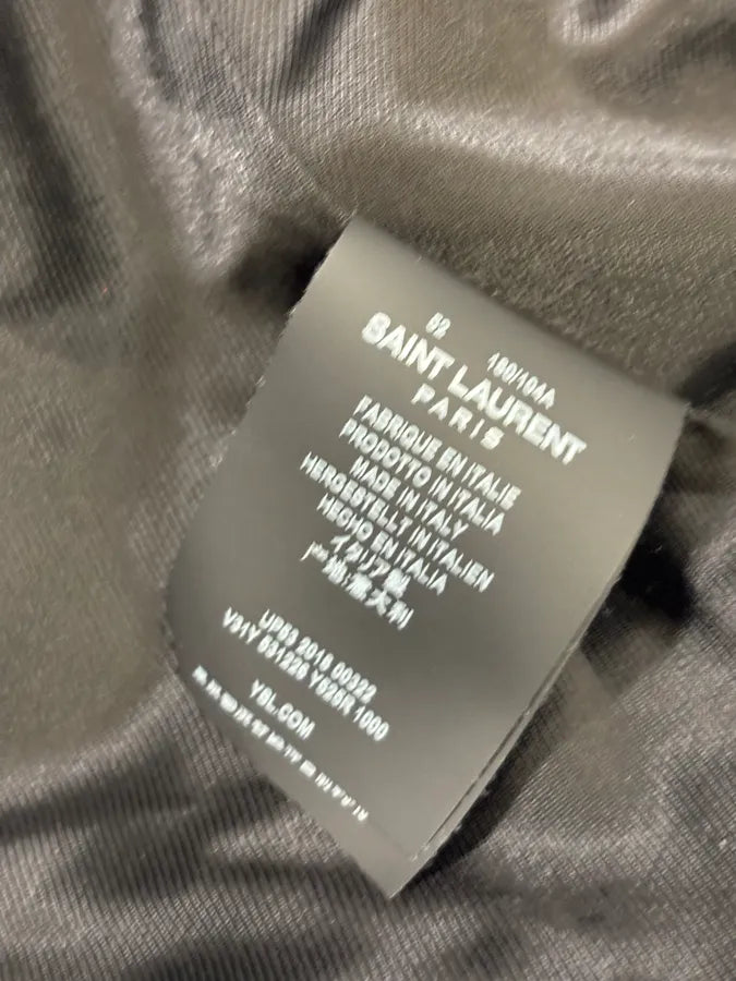 AW2018 Saint Laurent Black Velvet Quilted Bomber Jacket pMdLbuq 9