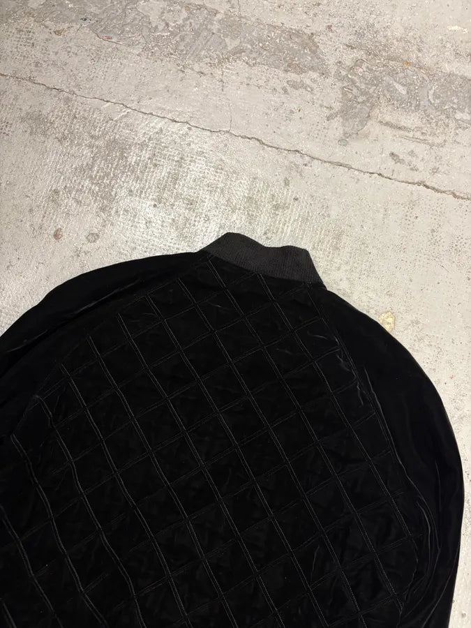 AW2018 Saint Laurent Black Velvet Quilted Bomber Jacket pMdLbuq 5