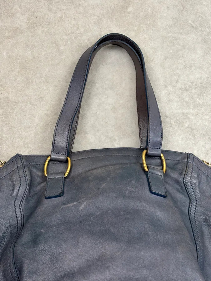 2000s Yves Saint Laurent Blue Leather Multi-Pocket Handle Bag gPIFELM 11