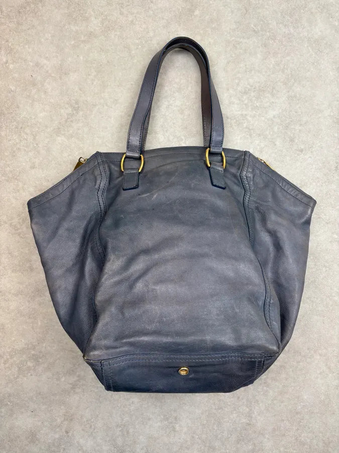 2000s Yves Saint Laurent Blue Leather Multi-Pocket Handle Bag gPIFELM 10