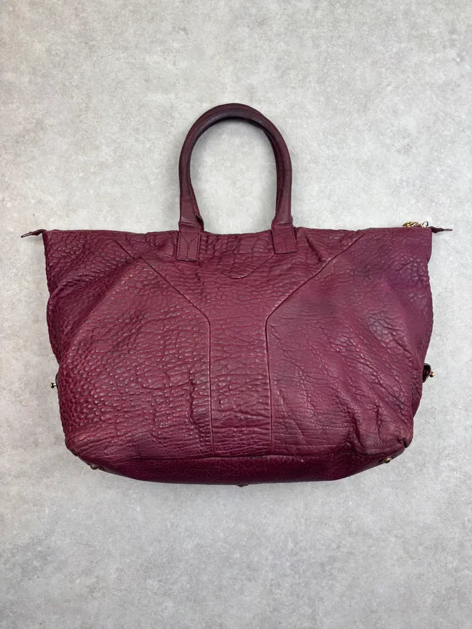 Yves Saint Laurent Bordeaux Leather Quilted Handle Bag hZrTZyA 12
