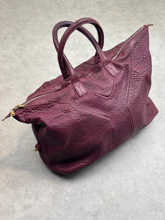 Yves Saint Laurent Bordeaux Leather Quilted Handle Bag hZrTZyA 4