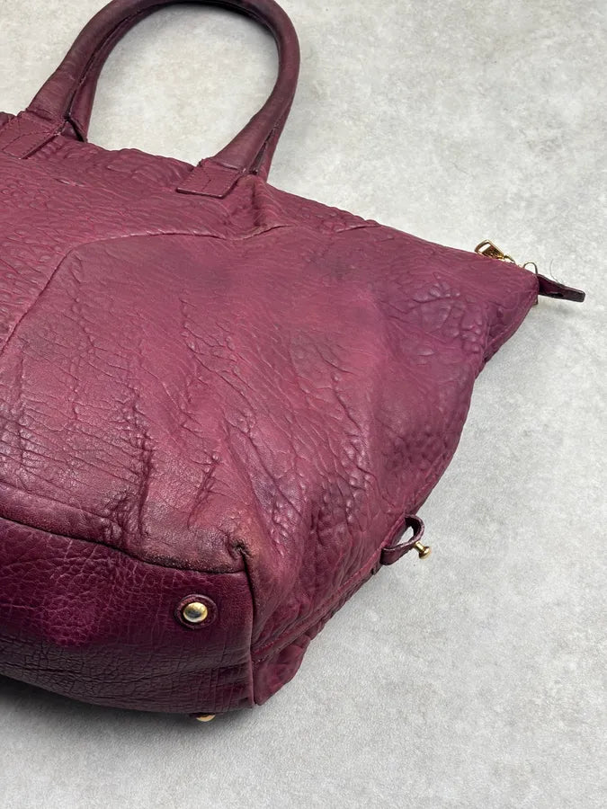 Yves Saint Laurent Bordeaux Leather Quilted Handle Bag hZrTZyA 14