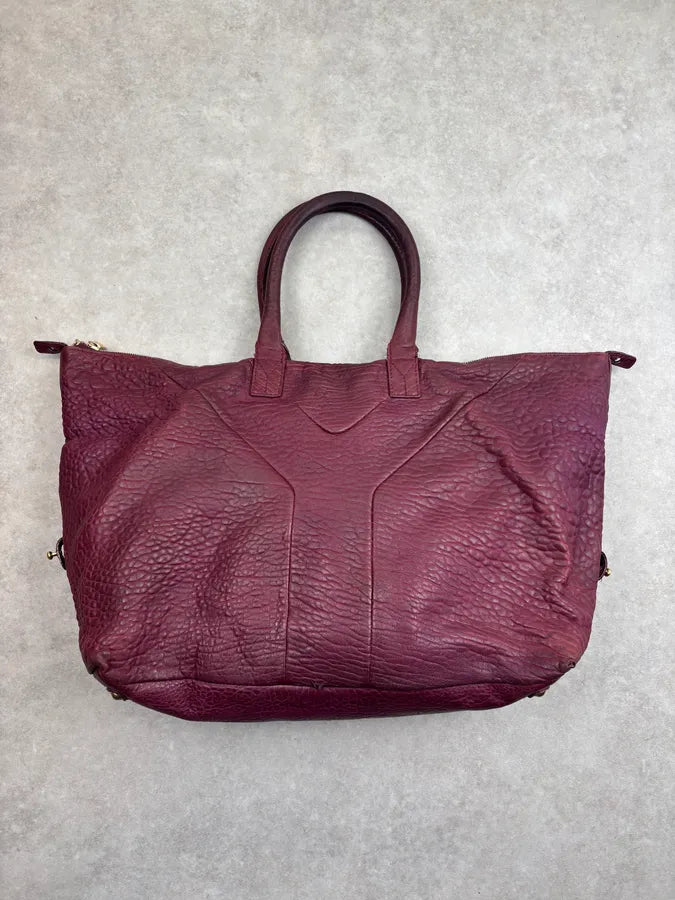 Yves Saint Laurent Bordeaux Leather Quilted Handle Bag hZrTZyA 0