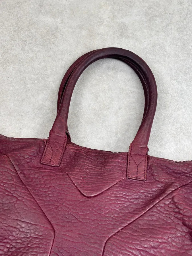 Yves Saint Laurent Bordeaux Leather Quilted Handle Bag hZrTZyA 5