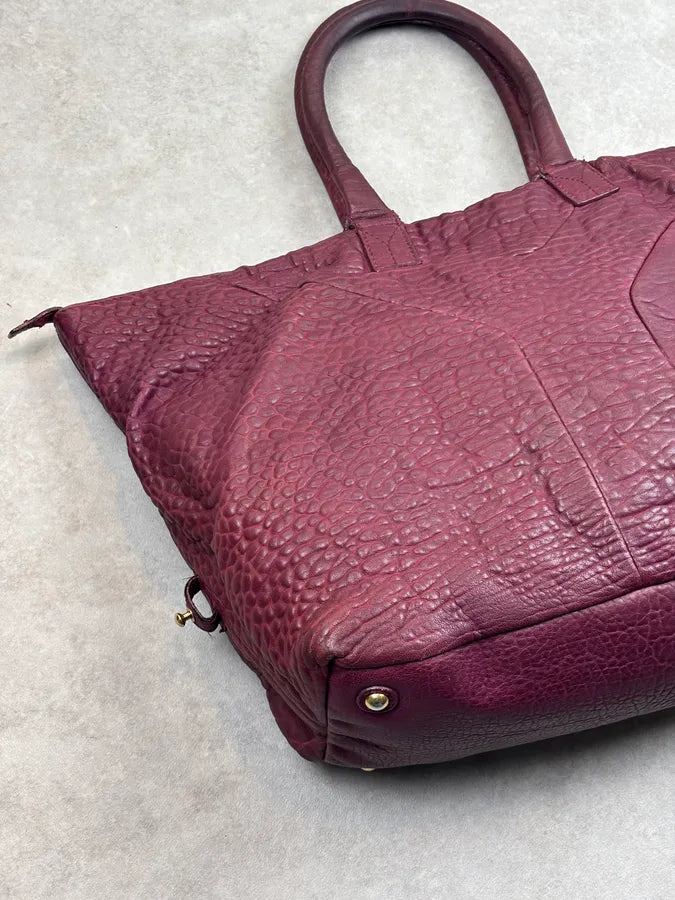 Yves Saint Laurent Bordeaux Leather Quilted Handle Bag hZrTZyA 13