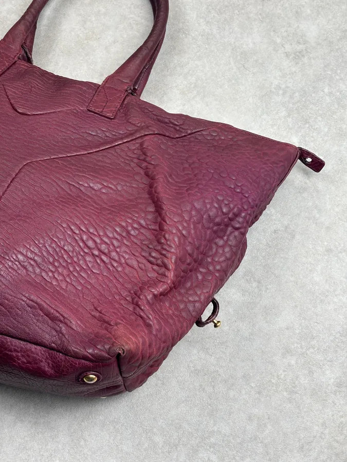 Yves Saint Laurent Bordeaux Leather Quilted Handle Bag hZrTZyA 6