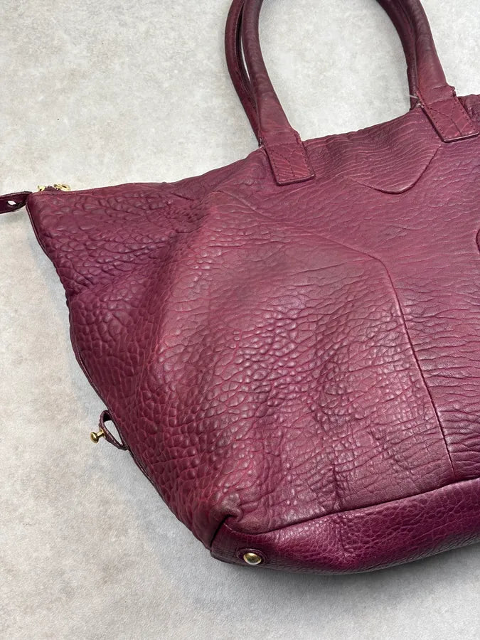 Yves Saint Laurent Bordeaux Leather Quilted Handle Bag hZrTZyA 8